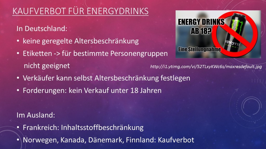Kaufverbot für Energydrinks